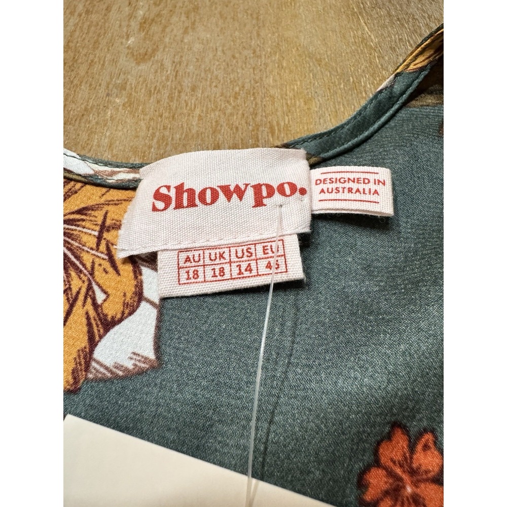 Showpo Vacay Ready Maxi Dress Size 14 Floral Plunge Neckline Thigh High Slit - Picture 12 of 15